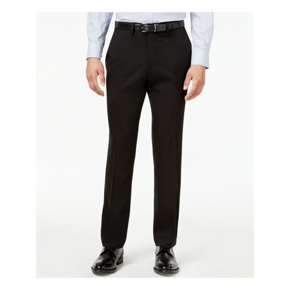REACTION Mens Black Slim Fit Stretch Pants 30 X 32